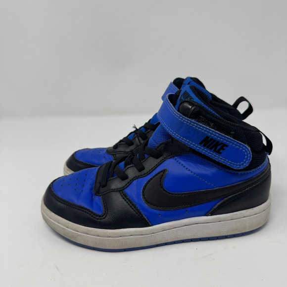 Nike Court Borough Mid PS Kids 1Y Shoes Blue Black Hook Loop Sneakers CD7783 404 - Picture 4 of 8